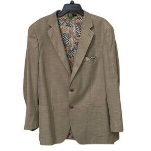 Alan Flusser Tan Blazer Jacket Mens Size Extra Large Career Business